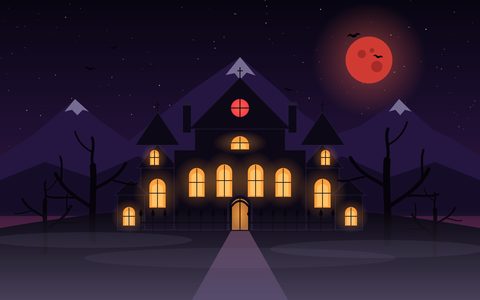 The house under a blood moon.